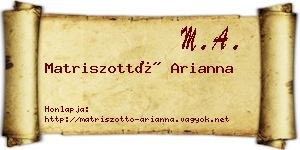 Matriszottó Arianna névjegykártya